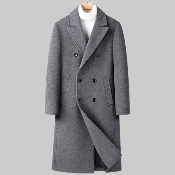 Double Breasted Long Woolen Coat - Image 5