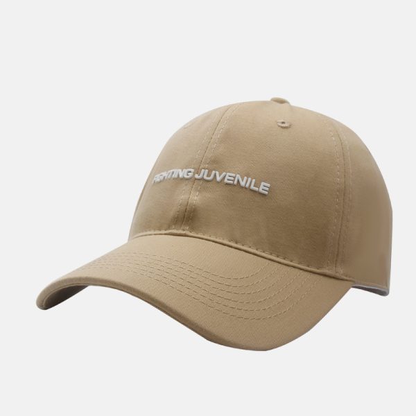 Cotton Letter Curved Brim Adjustable Baseball Cap - Image 6
