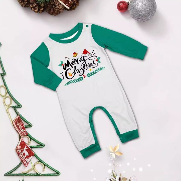 Parent-Child Christmas Suit Blue And White Striped Letters - Image 5