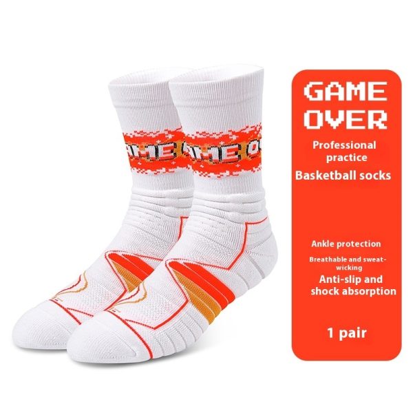 Basketball Men's American-style Long Towel Bottom Sports Socks - Image 5