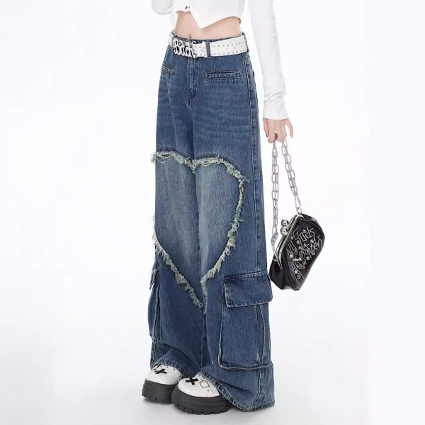 American Street Washed Tie-dyed Jeans Women - Image 4