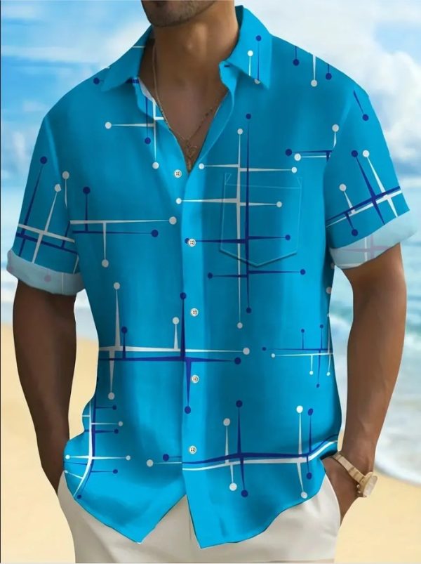 Fashion Printed Shirt Men's Clothing Print Lapel Short Sleeve - Image 6