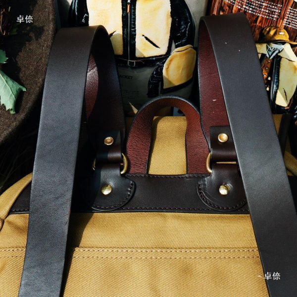 American Retro Heavy Oil Wax Canvas Backpack - Image 4
