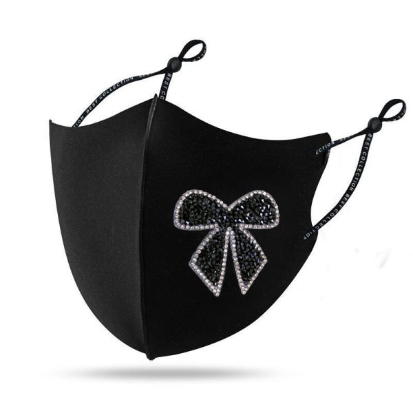 Diamond Mask Shiny Diamond Bow Creative Cloth Mask - Image 6