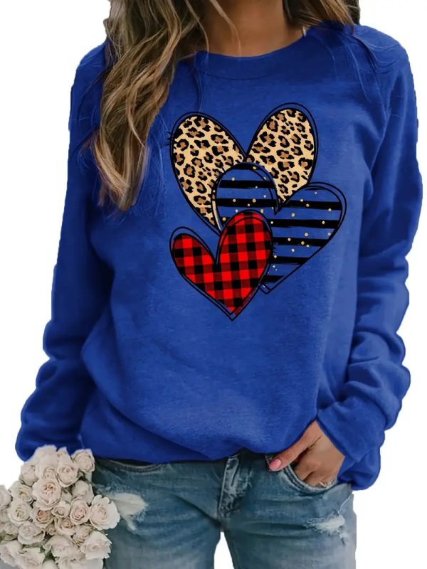 Women's Printed Long Sleeve Crew Neck Sweater - Image 9