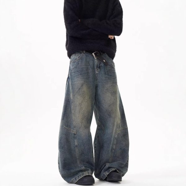 Loose Straight Washed Pants For Men And Women - Image 4