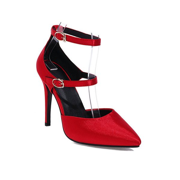 Hollow Women's Shoes Buckle Strap Stiletto Heel Pumps - Image 4