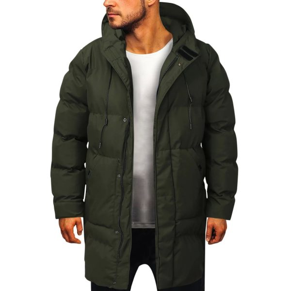 Casual Warm Hooded Long Snow Wear Jacket Coat Men Outwear - Image 4