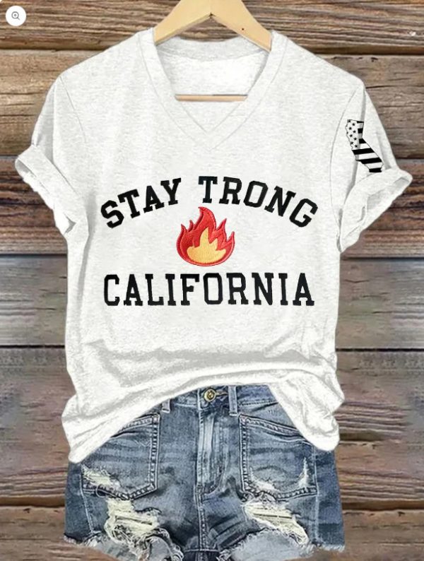 Women's V-neck Polyester T-shirt - Image 7
