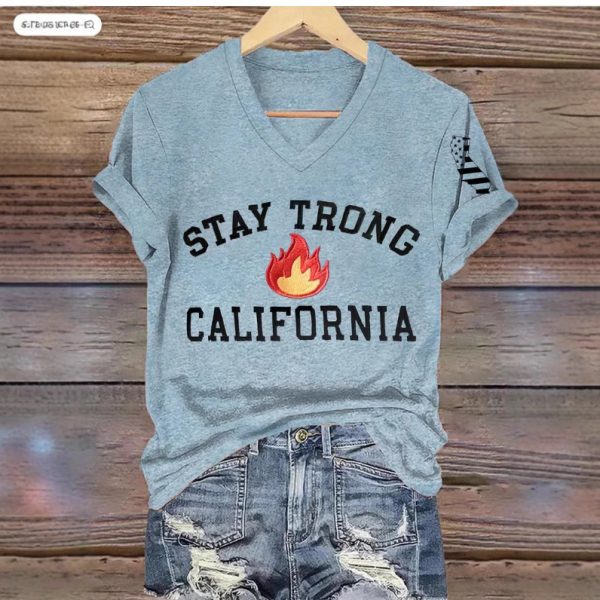 Women's V-neck Polyester T-shirt - Image 5