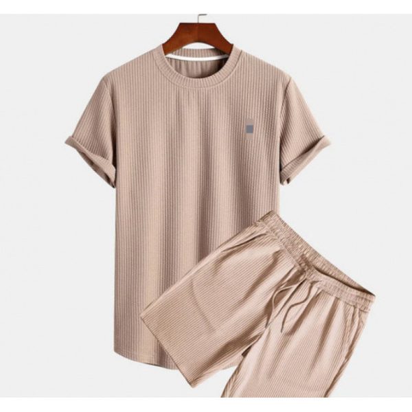 Round Neck Men's Short Sleeve Sports Fashion Loose Two-piece Suit - Image 5