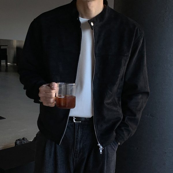 Brown Maillard Stand-up Collar Jacket - Image 7