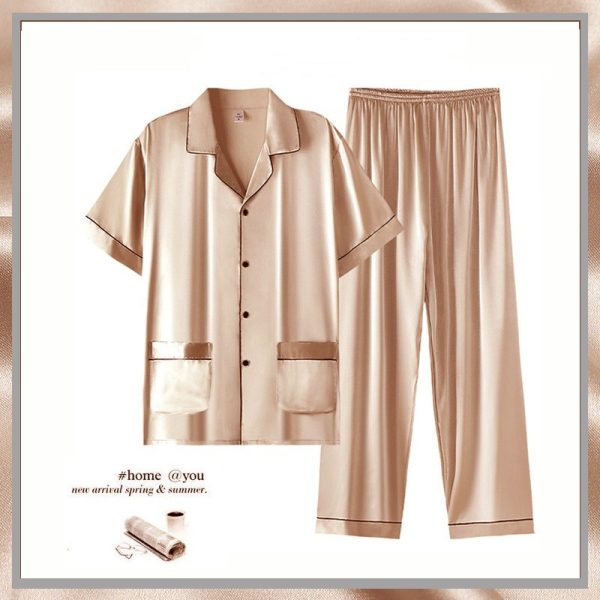 Men's Summer Short Sleeve Trousers Thin Homewear Suit - Image 2