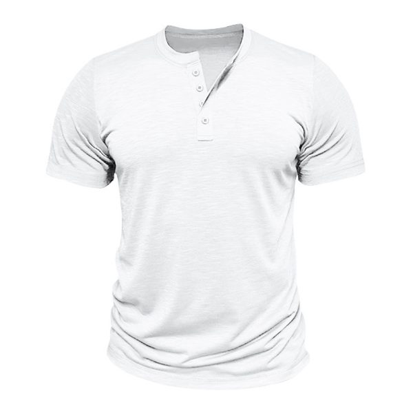 Retro Casual Cotton Solid Color Short Sleeve - Image 5