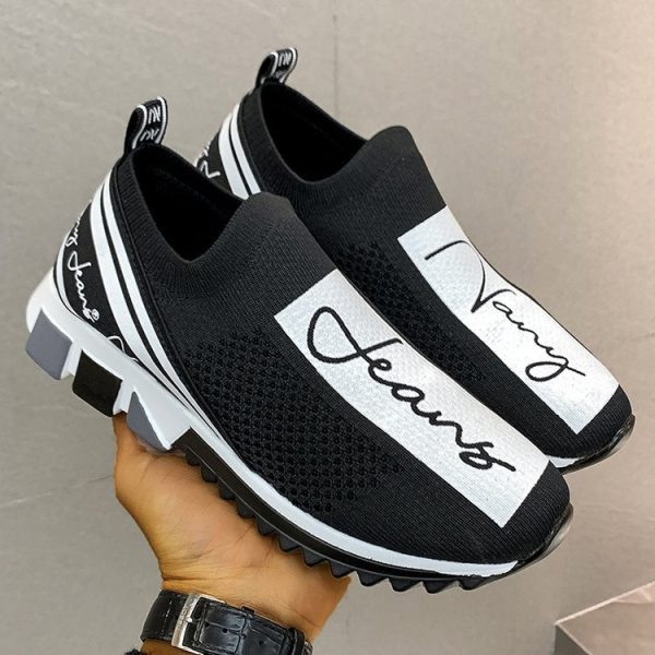 Flying Woven Sneakers Breathable Couple Coconut Shoes Women's Single Shoes - Image 2