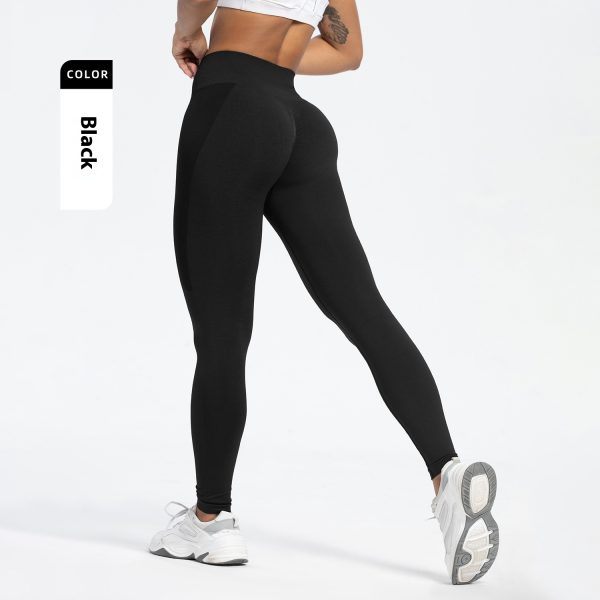 Women's Sports Fitness Pants Seamless Hip Raise High Waist Yoga Pants - Image 8