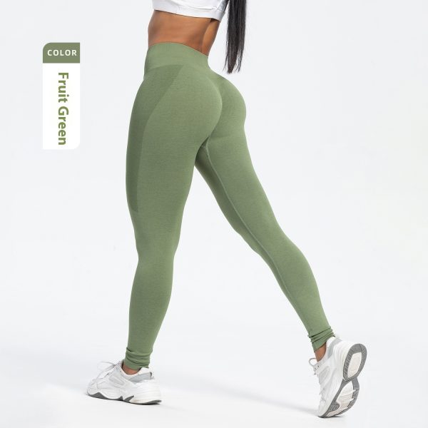 Women's Sports Fitness Pants Seamless Hip Raise High Waist Yoga Pants - Image 7