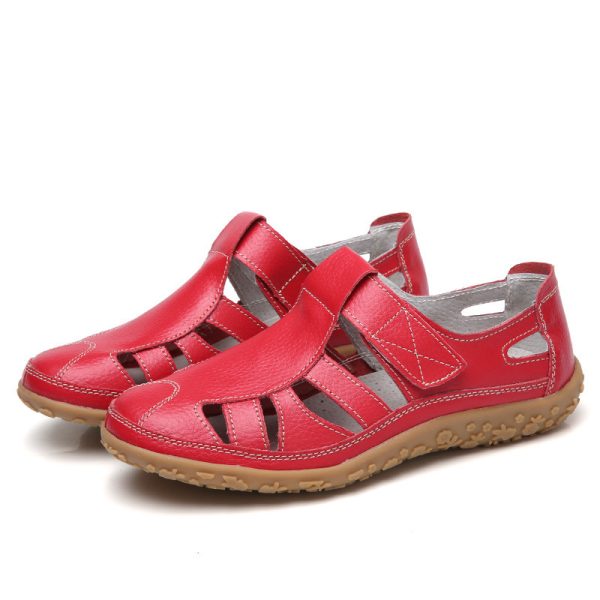 Summer Handmade Retro Soft Sole Leather Velcro Casual Women's Shoes - Image 7