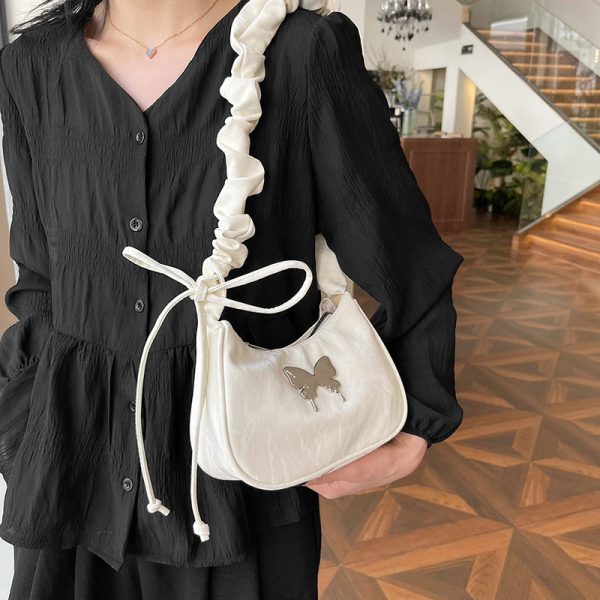 Crossbody Bag Casual Drawstring Bow Shoulder Bag - Image 3