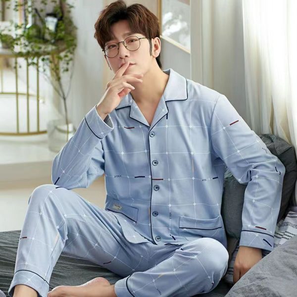Spring And Autumn Loose Men's Pajamas Suit - Image 7