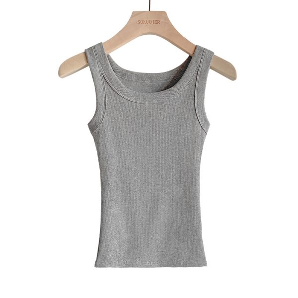 Cotton Thread Inner Anti-exposure Plus Size I-shaped Vest - Image 3