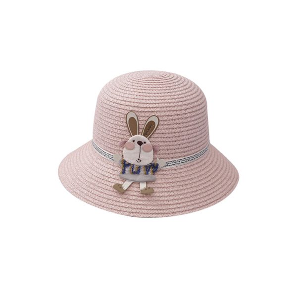 Cute Rabbit Decoration Bag Two-Piece Straw Hat - Image 8