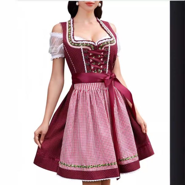 Halloween Maid Uniform Barpool Women's Sexy Mini Dress Dirndl - Image 4