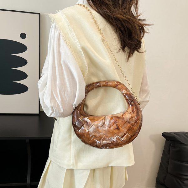 Acrylic Dumpling Bag Women's Fashion Rhombus Dinner Bag - Image 2