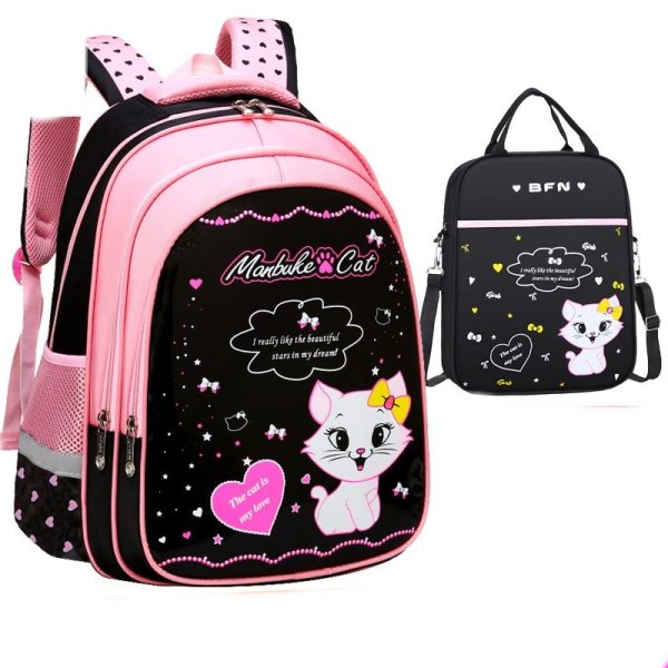 Kids School Cute Cat Print Backpack - Image 6
