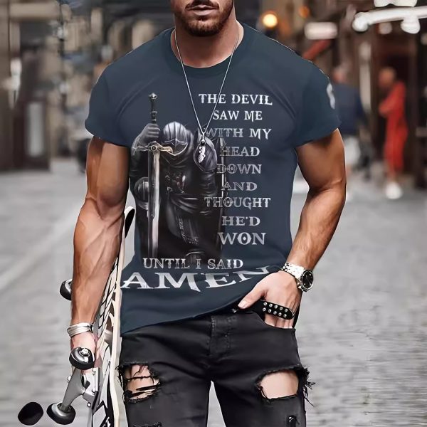 3D Printed T-shirt Men's Summer Casual Breathable Short Sleeve Top - Image 4