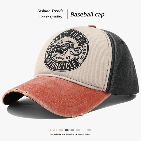 Men's Retro Alphabet Motorcycle Printed Peaked Cap - Image 3