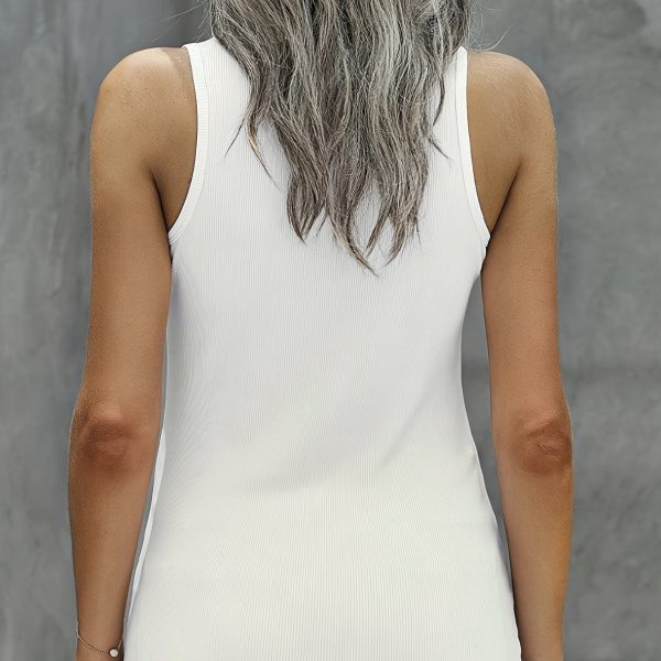 Ladies' Fashionable Casual Solid Color Vest Top With Suspender - Image 2