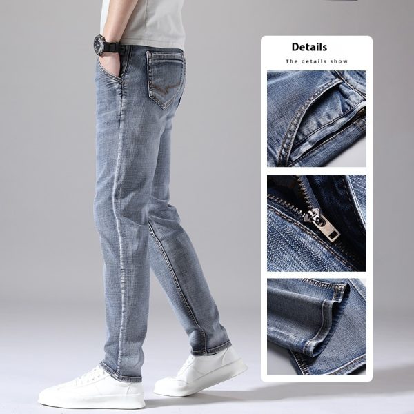 Retro Thin Jeans Straight Loose Casual Trousers Men - Image 5