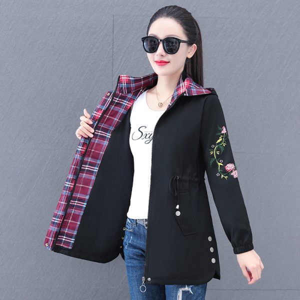 Women's Mid-length Hooded Detachable Trench Coat - Image 6