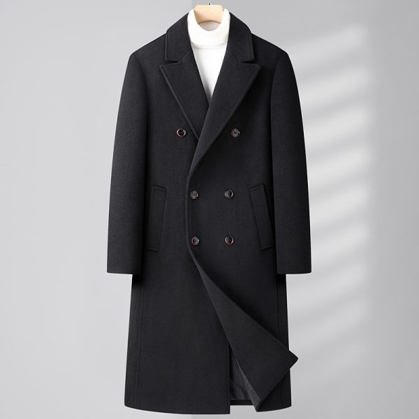 Double Breasted Long Woolen Coat - Image 7