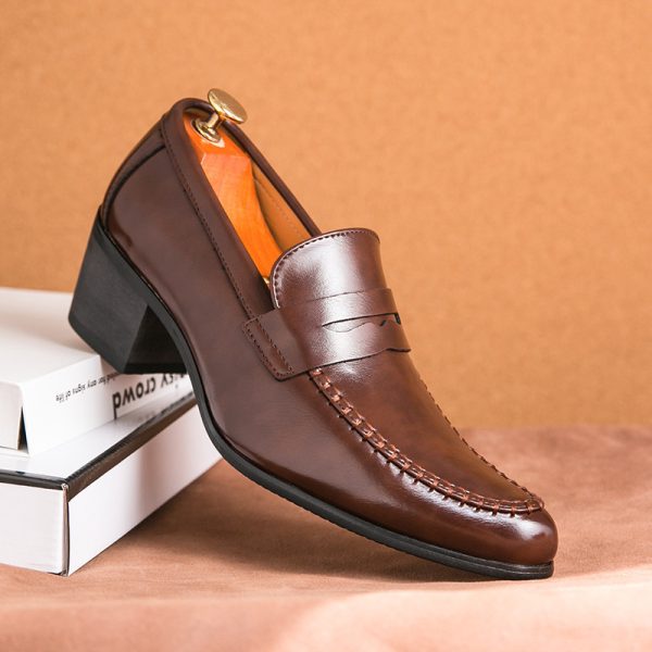 Men's All-match Fashion Pointed Solid Color Leather Shoes - Image 4