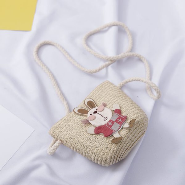 Cute Rabbit Decoration Bag Two-Piece Straw Hat - Image 7
