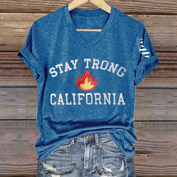Women's V-neck Polyester T-shirt - Image 4