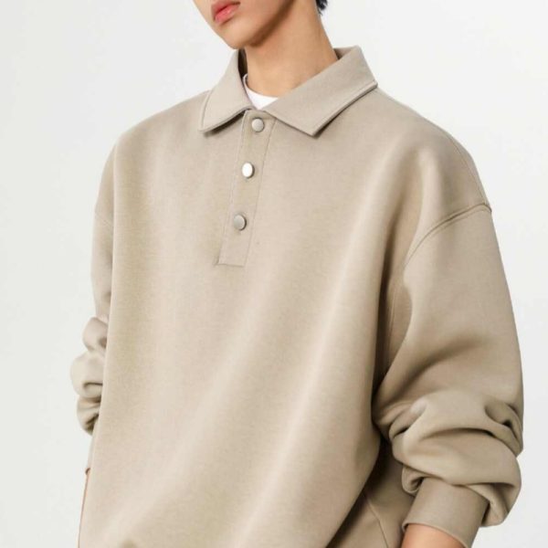 Spring New Heavy Pu Handsome Loose Casual Polo Collar Coat - Image 2