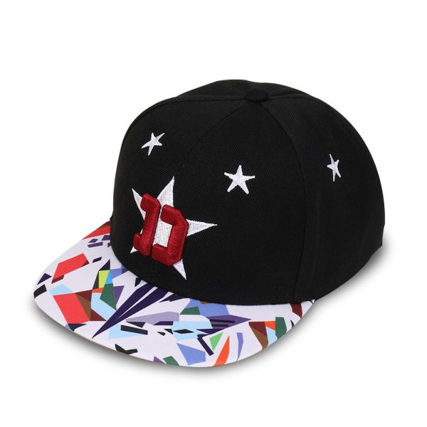 Five-pointed Star Embroidery Outdoor Sun-shade Sun Protection Flat-brimmed Cap - Image 6