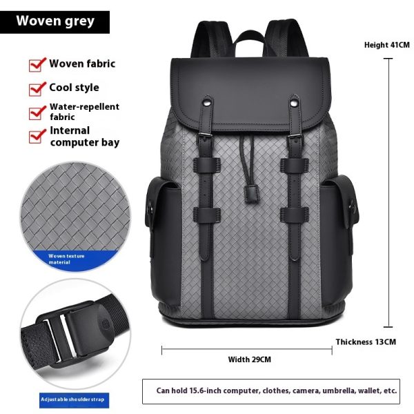 Curved Shoulder Strap New Men's Casual Business Travel Backpack - Image 8