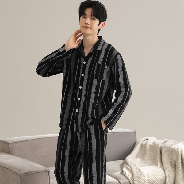 Long Sleeve Lapel Cardigan Trousers Casual Loose Home Wear - Image 3