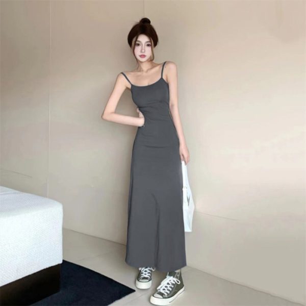 Elastic Sling Dress Women's Sleeveless Cold-shoulder - Image 6