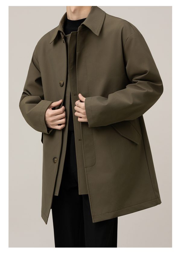 Casual Loose Jacket Mid-length Men's Duster - Image 9