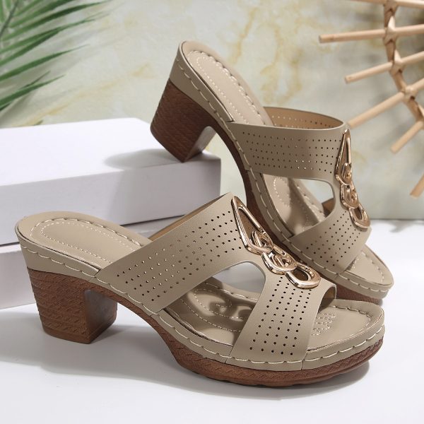 Wedge Platform Slippers Women's Shoes Chunky Heel Platform Fish Mouth I-shaped - Image 3