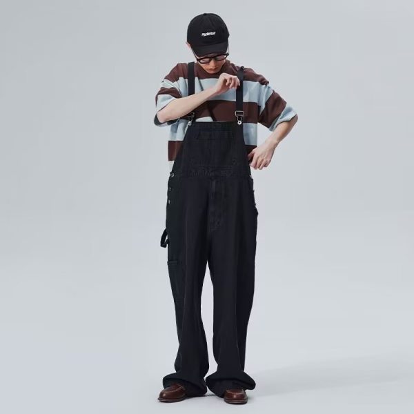 Jumpsuit Suspender Men's Business Shirt Wide Leg Pants - Image 3
