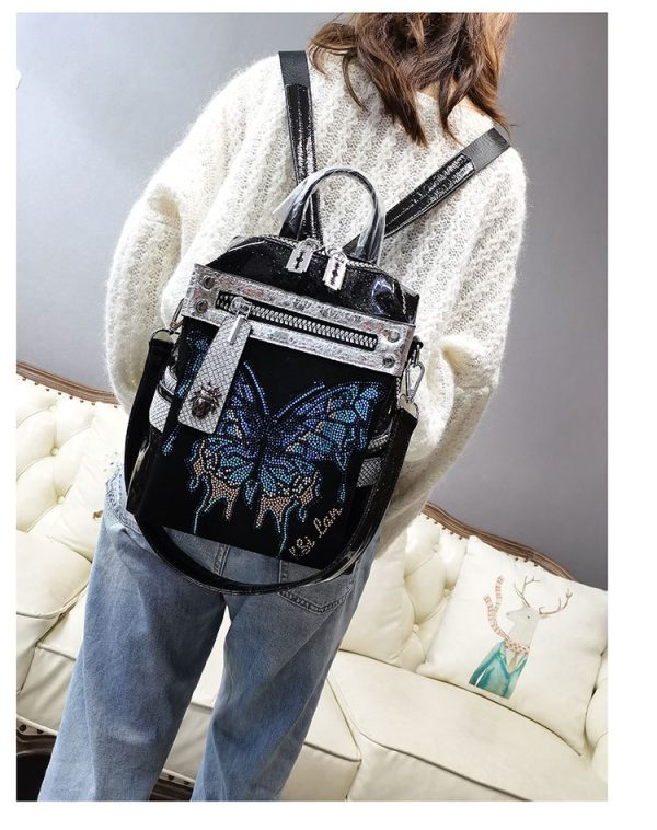 New Delicate Rhinestone Personality Butterfly Shoulder Bag - Image 7