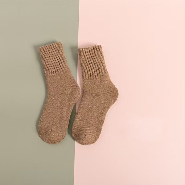 Wool Women's Medium Stockings Thickened Keep Warm Pure Color - Image 10