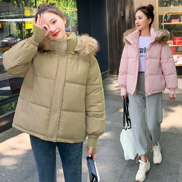 Loose Hooded Gloves Thickened Thermal Quilted Jacket Coat For Women - Image 2