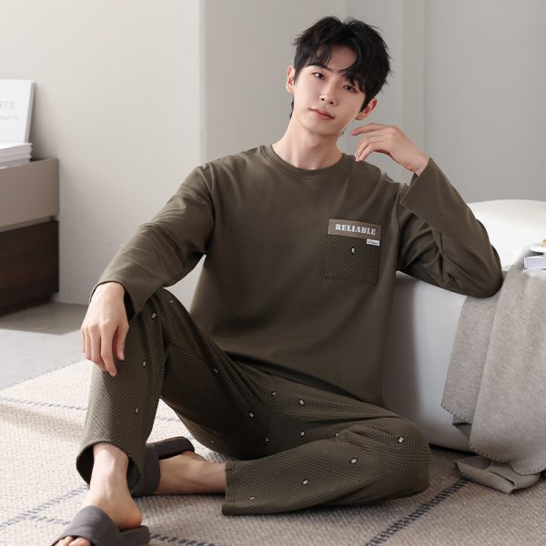 New Cotton Long Sleeve Full Cotton Casual Homewear Suit - Image 9